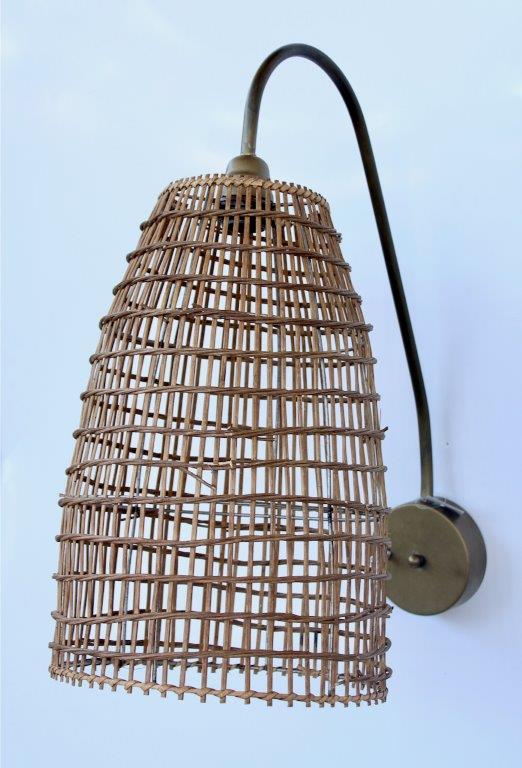 Brown Rattan Wall Mounted Lamp